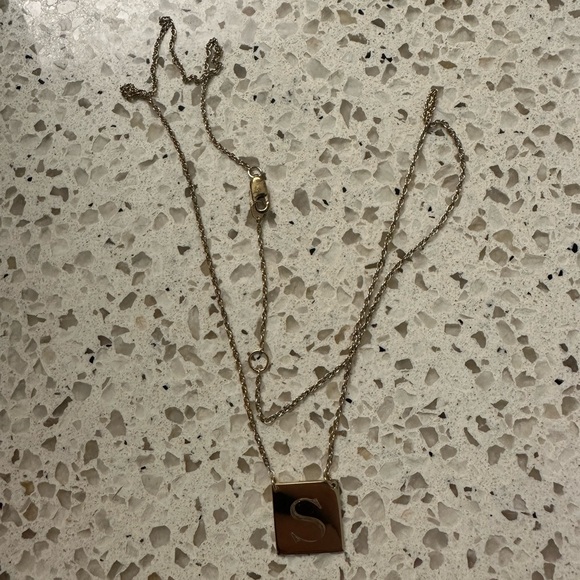 SarahChloe Square “S” Initial Necklace - Picture 5 of 5